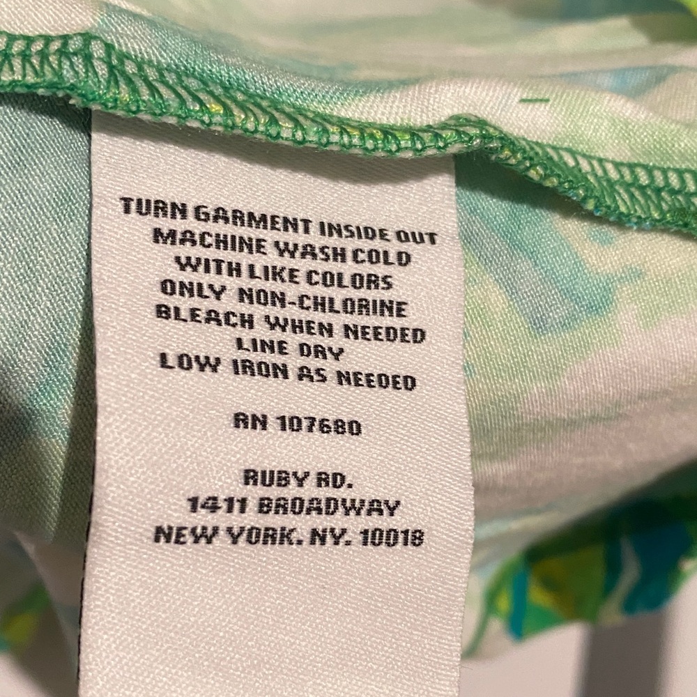 Ruby Rd. Green And Blue Leaf Print Blouse - image 4